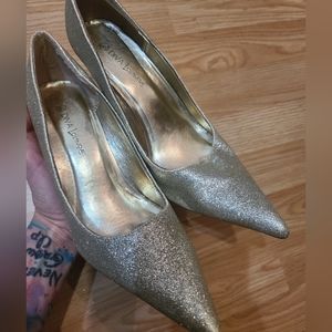 Diva Lounge 8 1/2 Golden sparkles High heel shoes
